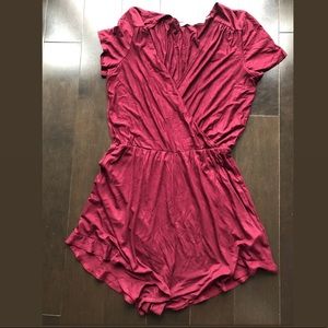 Burgundy short romper
